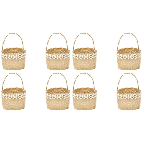 8 Stk Blumenkorb sü?igkeiten beutel Esstisch Mini-Weihnachtsgeschenktüten Körbe für Blumenmädchen Leinenkörbe Sackleinen Aufbewahrungstasche Kleid Süssigkeit Bankett Jute von TENDYCOCO