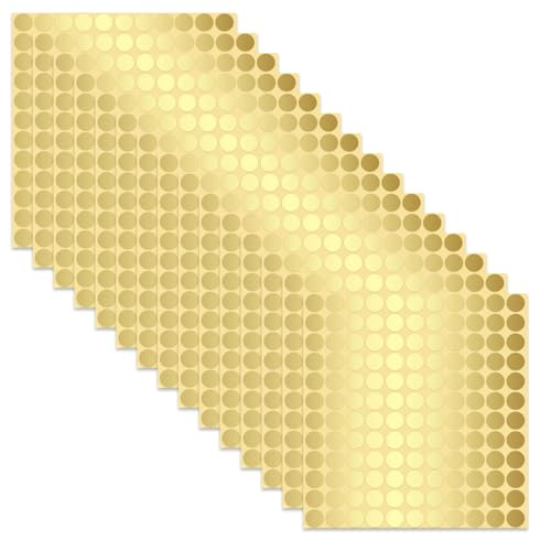 15 Stück Klebepunkte Sticker,Aufkleber Rund,Sticker Gold,Rund 1.3 cm Klebepunkte Gold Runde Aufkleber,Runde Aufkleber,Aufkleber Gold,Sticker Rund Wasserdicht,zum Markieren von Kalendern,Schulbücher von TENGEE