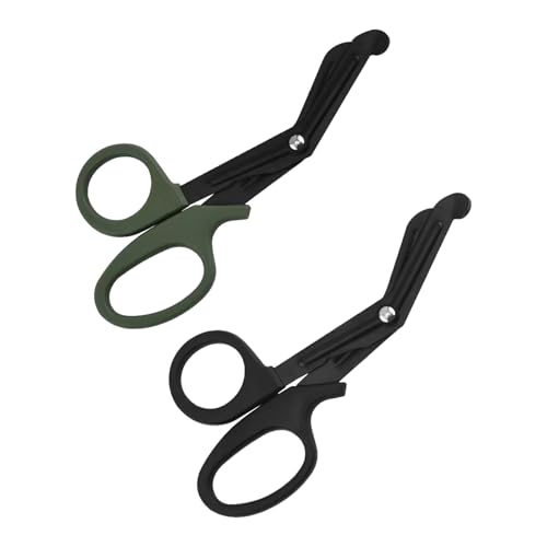 2 Stück Verbandschere,Verbandsschere,Verbandsschere Pflege,Verbandschere Krankenschwester,Kleiderschere Rettungsdienst,Medizinische Schere,Rostfreier Stahl,Geeignet für Die Rettung(Grün,Schwarz) von TENGEE