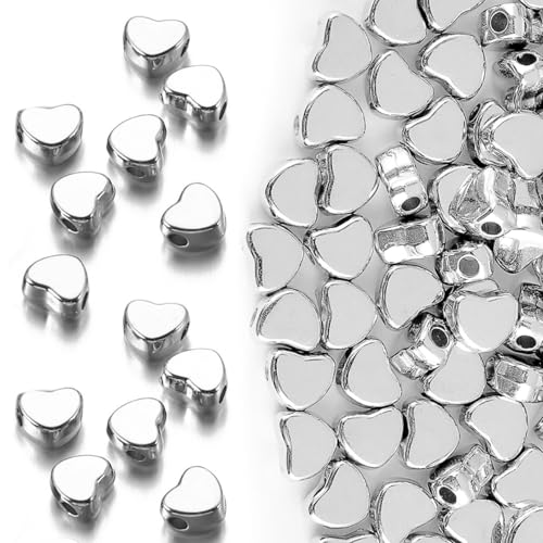 200 Stück Zwischenperlen für Armbänder,Herz Perlen Für Armbänder,Herzperlen Metall Perlen Basteln,Silber Herz Perlen Herzperlen Metallperlen,Beschichtungsprozess,für Halskette,Schmuck,Machen,Diy 200 Stück Zwischenperlen für Armbänder,Herz Perlen Für Armbänder,Herzperlen Metall Perlen Basteln,Silber Herz Perlen Herzperlen Metallperlen,Beschichtungsprozess,für Halskette,Schmuck,Machen,Diy von TENGEE