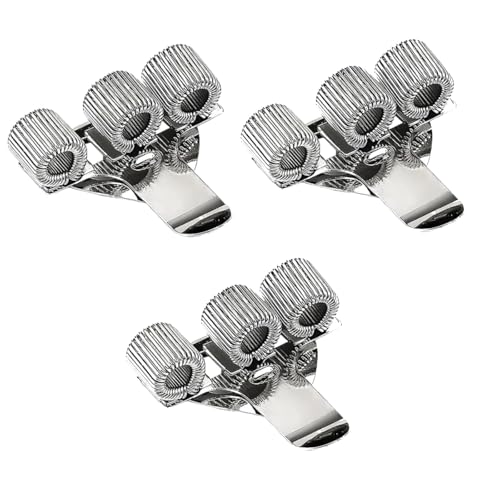 3 Stück DreilöCher Stifthalter Metall,Stifthalter Clips,Taschenclip Dreifacher Metallstifthalter,FüR Taschenstift Bleistift Markierungen Clips FüR BüRo Laptop Klemmmappe Klemmbrett (Multicolor) von TENGEE
