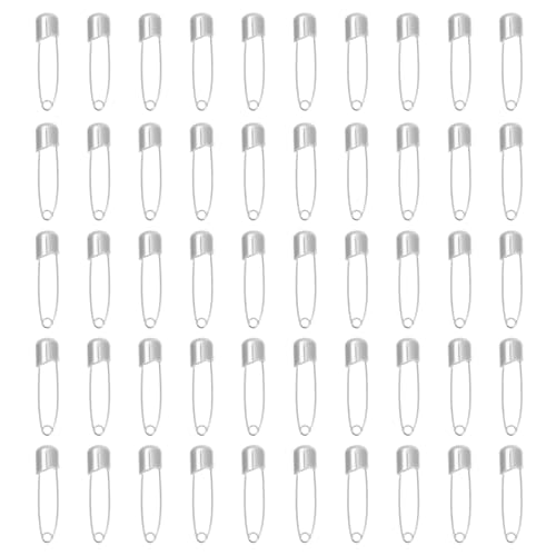 50 Stück Baby Sicherheitsnadeln,Sicherheitsnadeln Klein,weiß Safety Pins,Kleine Sicherheitsnadeln,mit Kunststoff Edelstahl Windelstifte,für Verriegelung Windeln,Kleidung Safety Pins von TENGEE