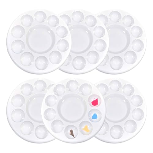 6 Stück Mischpalette, Palette,Mischpalette Acrylfarben, Mischen,Malpalette,Farbmischpalette,Palette Malen,Malerpalette,Geeignet zum Mischen von Malfarben(Weiß) von TENGEE