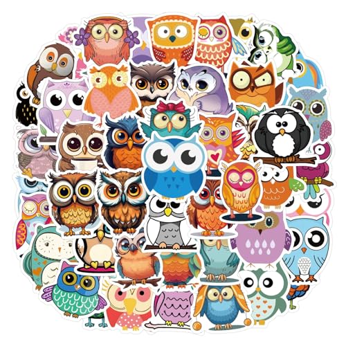 60 Stück Eulen Sticker Kinder,Eulen Aufkleber,Eulen-Aufkleber,Eule Sticker Aufkleber Klein,Wasserdicht,Niedlicher Cartoon-Stil,Geeignet Für Die Dekoration Von Wasserflaschen,Laptops,Koffern von TENGEE