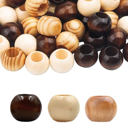 60 Stück Holzperlen Groß,Holzperlen mit großem Loch,Retro Holzperlens große Loch,Holz Abstandsperlen,für Bastelarbeiten dekorative Accessoires DIY Schmuckarmbänder (Dunkles Curry,Kiefer,Holzfarbe) 60 Stück Holzperlen Groß,Holzperlen mit großem Loch,Retro Holzperlens große Loch,Holz Abstandsperlen,für Bastelarbeiten dekorative Accessoires DIY Schmuckarmbänder (Dunkles Curry,Kiefer,Holzfarbe) von TENGEE