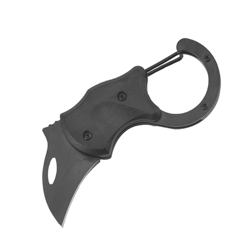 TENGEE 1 Stück Mini Klappmesser,Klappmesser Mit Karabiner,Karabiner Schlüsselanhänger Mit Messer,ABS-Kunststoff,Ergonomisches Design,Rostfreier Stahl,Geeignet Für Outdoor Survival,Camping von TENGEE