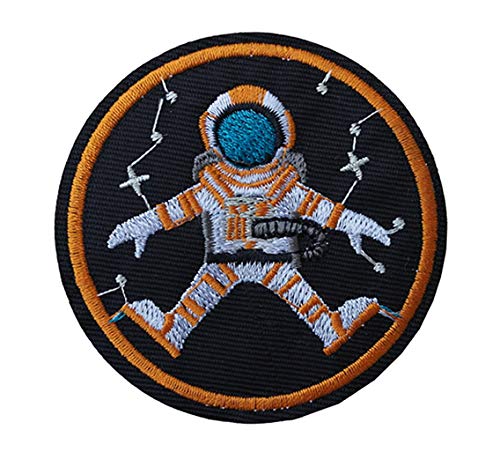 Astronauten-Stickerei-Aufnäher zum Aufbügeln oder Aufnähen, besticktes Motiv, Weltraummann, NASA von TENNER.LONDON