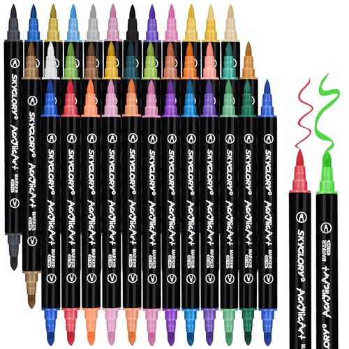 TENXSNUG Acrylstifte für Steine Wasserfest, 36 Farben Doppelspitze Acrylstifte Marker Stift, Permanent Stifte Steine Bemalen Paint Marker Set für DIY Stein, Holz, Leinwand, Papier, Glasmalerei TENXSNUG Acrylstifte für Steine Wasserfest, 36 Farben Doppelspitze Acrylstifte Marker Stift, Permanent Stifte Steine Bemalen Paint Marker Set für DIY Stein, Holz, Leinwand, Papier, Glasmalerei von TENXSNUG