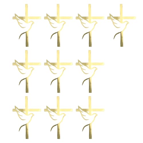10 elegante Tauben-Kuchenaufsätze, gekreuzte Tauben, Kucheneinsatz für Taufe, Hochzeit, Feier, Dekorationen von TENYELE