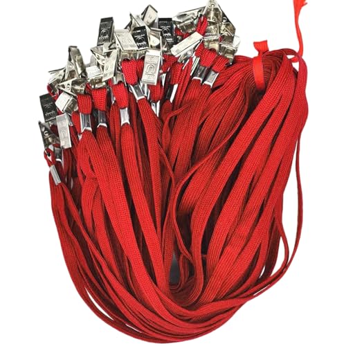 100 PCs Schwarzer Lanyard Flat Neck Mit Clip Weichschutz Schulmaterial Für Lehrer Männer Frauen von TENYELE