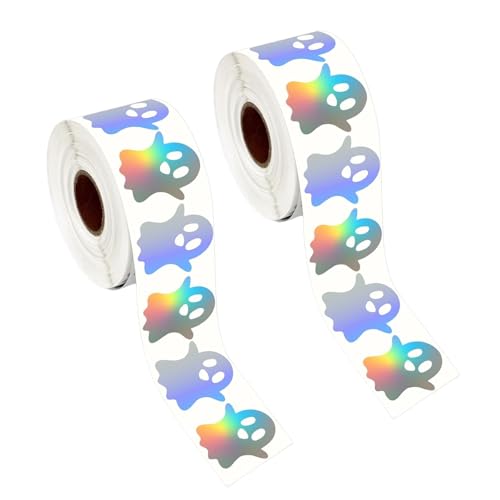 1000 Stück reflektierende, bunte runde Feiertagsaufkleber, 2 Rollen für Party-Dekorationen, Geschenke, Klebeetiketten, Feste, Klebeetiketten von TENYELE