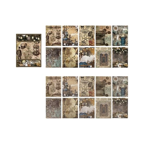 20 Blatt Retro Ästhetisches Dekorpapier Scrapbooking Dekoration Papier für Journal Notizbuch Fotoalbum und Kunst Handwerk Antik Scrapbook Dekoration 20 Blatt Retro Ästhetisches Dekorpapier Scrapbooking Dekoration Papier für Journal Notizbuch Fotoalbum und Kunst Handwerk Antik Scrapbook Dekoration von TENYELE