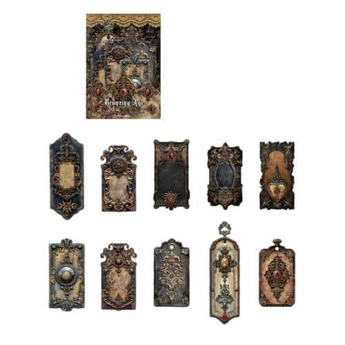 20 Stück Ästhetische Aufkleber Goth Geprägt Aufkleber Scrapbooking Dekoration Aufkleber für Journal Handyhülle Gitarre Laptop Vintage Gothic Stickerbögen von TENYELE