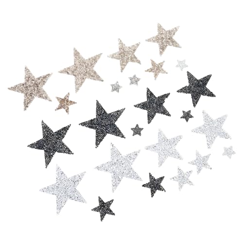 24 x Strass-Stern-Flicken zum Aufbügeln, Applikationen, Kleidung, Reparatur, Dekoration für Jeans, Stoff, Bastelbedarf für Hut 24 x Strass-Stern-Flicken zum Aufbügeln, Applikationen, Kleidung, Reparatur, Dekoration für Jeans, Stoff, Bastelbedarf für Hut von TENYELE