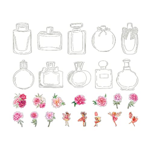 40 Stück PET-Flaschen-Aufkleber, wasserdicht, für Tagebuch, Scrapbooking, Album, Planer, dekorative Blumenaufkleber von TENYELE