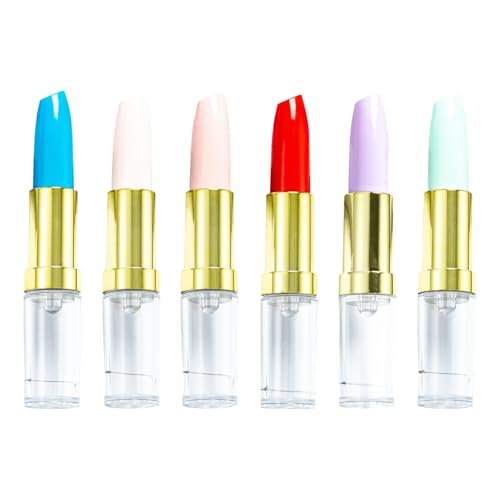 6 Stück Lippenstift-Form, glattes Schreiben, lustiger Öl-Lippenstift, Kugelschreiber, Schreibwaren, Schule, Bürobedarf von TENYELE