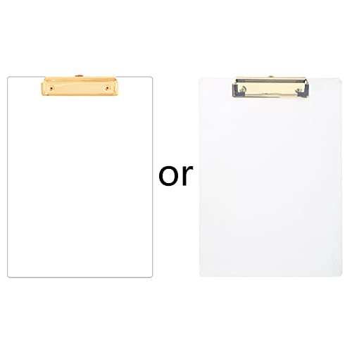 Acryl-Klemmbrett, transparentes Klemmbrett, Aktenhalter, flaches Profil, hält 30 Blatt, Bürobedarf für Damen und Herren von TENYELE