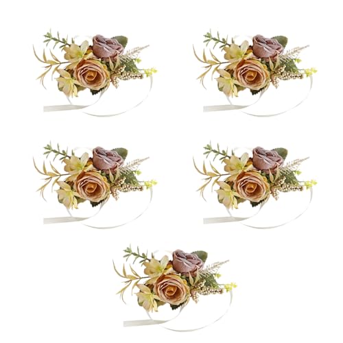 Ansteckblume für Hochzeit, Boutonniere für Hochzeit, Zeremonie, Jahrestag, Rose, für Braut und Bräutigam, Trauzeugen, Blume, 5 Stück Ansteckblume für Hochzeit, Boutonniere für Hochzeit, Zeremonie, Jahrestag, Rose, für Braut und Bräutigam, Trauzeugen, Blume, 5 Stück von TENYELE