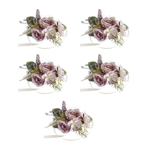 Ansteckblume für Hochzeit, Boutonniere für Hochzeit, Zeremonie, Jahrestag, Rose, für Braut und Bräutigam, Trauzeugen, Blume, 5 Stück Ansteckblume für Hochzeit, Boutonniere für Hochzeit, Zeremonie, Jahrestag, Rose, für Braut und Bräutigam, Trauzeugen, Blume, 5 Stück von TENYELE