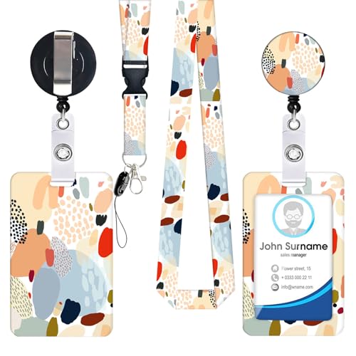 Blumen Retractable Abzeichenhalter Ölmalerei Lanyard Mit Rollen Carabiner Clip Halsgurt Blumen Retractable Abzeichenhalter Ölmalerei Lanyard Mit Rollen Carabiner Clip Halsgurt von TENYELE