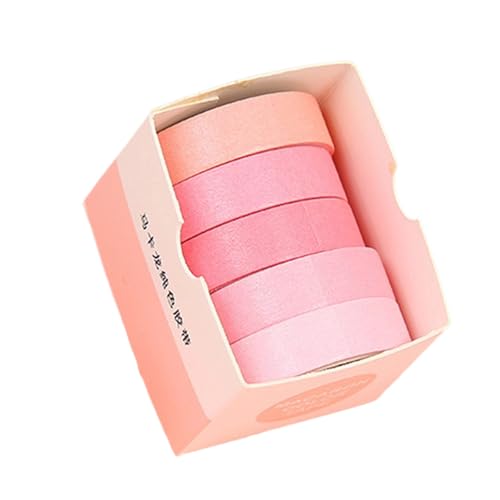 Dekoratives Klebeband, 10 mm x 2 m, für Scrapbooking, Fotoalbum, Tagebuch, Notizbuch, wasserabweisend, ästhetisches Papierband, Scrapbooking, 5 Rollen von TENYELE