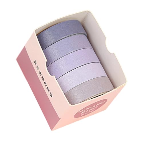 Dekoratives Klebeband, 10 mm x 2 m, für Scrapbooking, Fotoalbum, Tagebuch, Notizbuch, wasserabweisend, ästhetisches Papierband, Scrapbooking, 5 Rollen von TENYELE