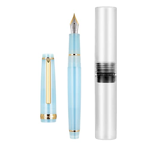 Füllfederhalter aus Kunstharz, extrafeine Feder, glattes Schreiben, Kalligraphie, klassisch mit Tintenkonverter, Bürobedarf, Kalligraphie-Stifte für Schreibhalter, mit Feder-Set, Tintenpatronen von TENYELE