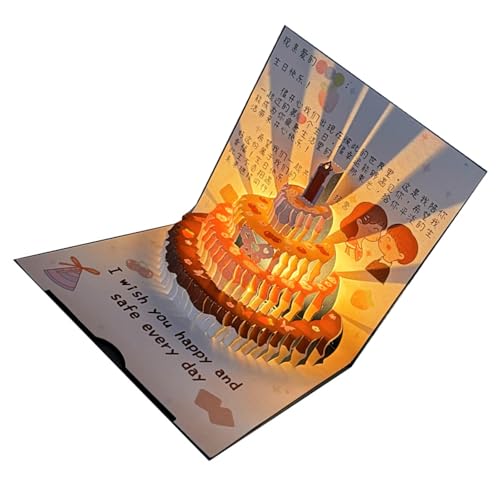 Geburtstagskarte, musikalische Geburtstagskarte, Licht und Sound, Geburtstagskarten mit Umschlag für Damen, Herren, Kinder, musikalische Geburtstagskarte mit LED-Lichtern von TENYELE
