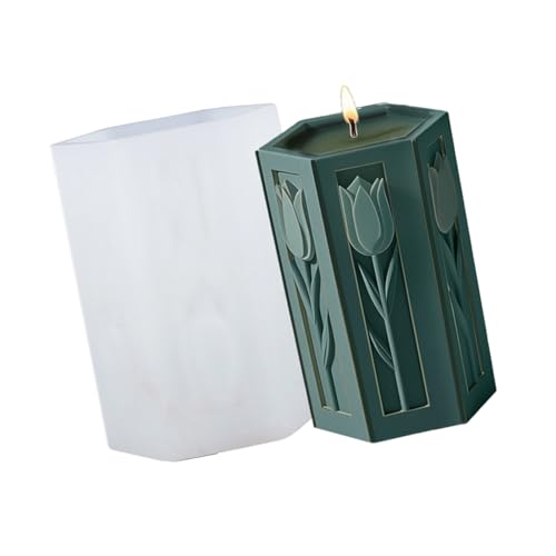 Geprägte Blumen-Zylinder-Silikonformen, Säulenformen für Epoxidharz, Seife, Gips, Silikonformen, Herstellungszubehör von TENYELE