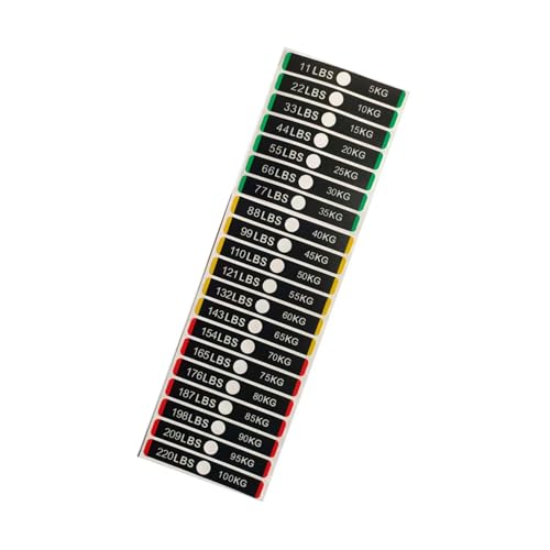Gewichtsetiketten mit vorgestanzten Löchern für Fitnessgeräte Platten Aufkleber für Gewichtstrainer Ausrüstung Block Marker Gewichtsetiketten mit vorgestanzten Löchern für Fitnessgeräte Platten Aufkleber für Gewichtstrainer Ausrüstung Block Marker von TENYELE