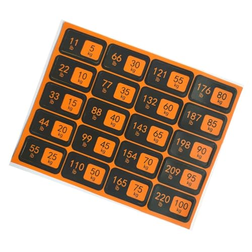 Gewichtsetiketten mit vorgestanzten Löchern für Fitnessgeräte Platten Aufkleber für Gewichtstrainer Ausrüstung Block Marker von TENYELE