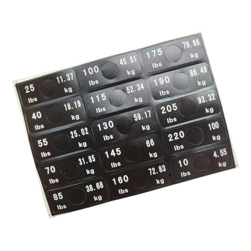Gewichtsetiketten mit vorgestanzten Löchern für Fitnessgeräte Platten Aufkleber für Gewichtstrainer Ausrüstung Block Marker Gewichtsetiketten mit vorgestanzten Löchern für Fitnessgeräte Platten Aufkleber für Gewichtstrainer Ausrüstung Block Marker von TENYELE