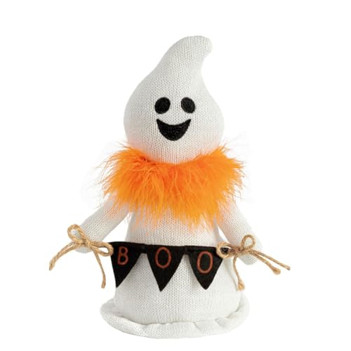 Ghosters-Figur aus weichem Samt, 27 cm hoch, sicher, glatte Kanten, Feiertags-Schreibtisch-Ornament, familienfreundlich, für den Innen- und Außenbereich, Orangen, schwarzer Plüsch, Ghoster-Ornament von TENYELE