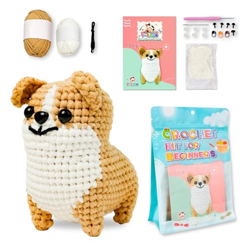Häkelset für Tiere, Hunde, Strickzubehör mit Schritt-für-Schritt-Videoanleitung (evtl. nicht in deutscher Sprache) für Anfänger, Kinder, Erwachsene, Häkelmuster von TENYELE