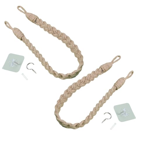 Handgewebte Vorhang-Raffhalter ohne Bohren, Vorhanghalter, Seil, dekorative Vorhänge, Krawatten für Außenbereich, Hof, Garten, Bauernhof, dekorative Bänder für Vorhänge Handgewebte Vorhang-Raffhalter ohne Bohren, Vorhanghalter, Seil, dekorative Vorhänge, Krawatten für Außenbereich, Hof, Garten, Bauernhof, dekorative Bänder für Vorhänge von TENYELE