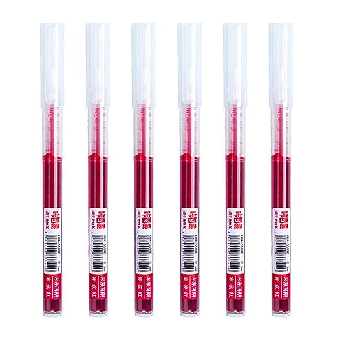 Kugelschreiber, feine Spitze, 0,5 mm feine Spitze, Gelflüssigkeit, Roll-Kugelschreiber für Büro, 6 Stück von TENYELE