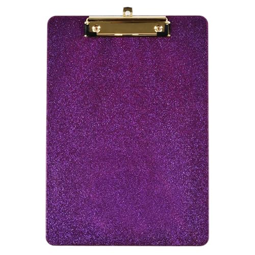 Schimmerndes Acryl Schreibklemmbrett mit Aufhängehaken Metallclip Datei Organizer Schreiben Zeichenbrett für Schule Büro Glitzerndes Klemmbrett von TENYELE