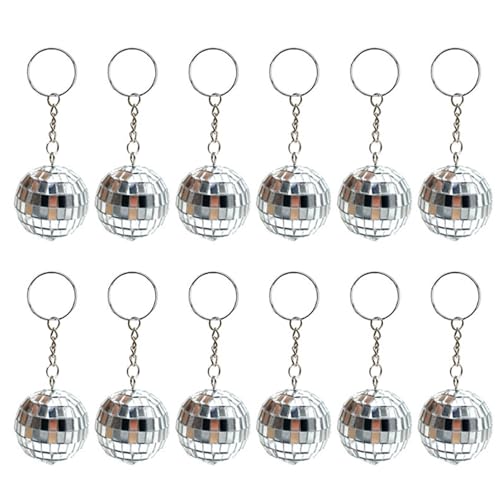 TENYELE 12 PCs/Set Discos Balls Schlüsselringschlüsselanhänger 1970er Jahre Partyartikel Keychain Für Halloween Weihnachtsfeierdekorationen TENYELE 12 PCs/Set Discos Balls Schlüsselringschlüsselanhänger 1970er Jahre Partyartikel Keychain Für Halloween Weihnachtsfeierdekorationen von TENYELE