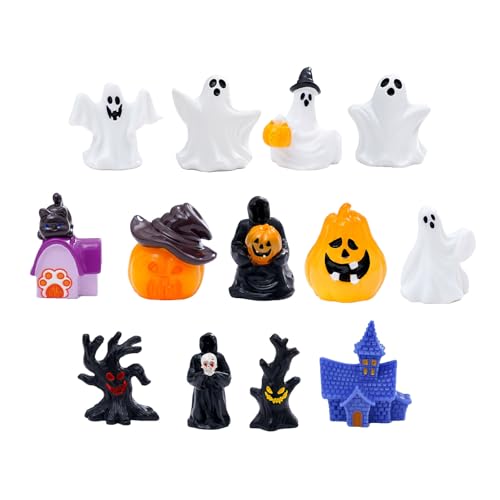 TENYELE 13 Stück Miniatur-Halloween-Figuren, Dekoration, Kürbis, Totenkopf, Spekter, Kunstharz, Ornament für Regal, Fenster, Dekoration, Schreibtisch-Dekorationen TENYELE 13 Stück Miniatur-Halloween-Figuren, Dekoration, Kürbis, Totenkopf, Spekter, Kunstharz, Ornament für Regal, Fenster, Dekoration, Schreibtisch-Dekorationen von TENYELE