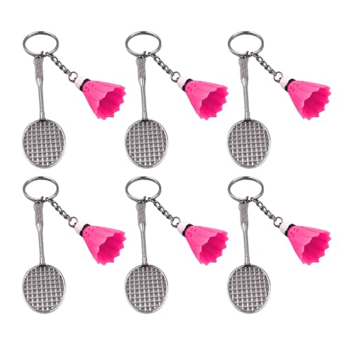TENYELE Badminton-Schlüsselanhänger, Badminton-Schlüsselanhänger, Rucksack, Geldbörse, Charm-Anhänger, Schlüsselanhänger, Zubehör, Kindergeburtstag, Partyzubehör, 6 Stück TENYELE Badminton-Schlüsselanhänger, Badminton-Schlüsselanhänger, Rucksack, Geldbörse, Charm-Anhänger, Schlüsselanhänger, Zubehör, Kindergeburtstag, Partyzubehör, 6 Stück von TENYELE