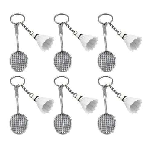 TENYELE Badminton-Schlüsselanhänger, Badminton-Schlüsselanhänger, Rucksack, Geldbörse, Charm-Anhänger, Schlüsselanhänger, Zubehör, Kindergeburtstag, Partyzubehör, 6 Stück TENYELE Badminton-Schlüsselanhänger, Badminton-Schlüsselanhänger, Rucksack, Geldbörse, Charm-Anhänger, Schlüsselanhänger, Zubehör, Kindergeburtstag, Partyzubehör, 6 Stück von TENYELE
