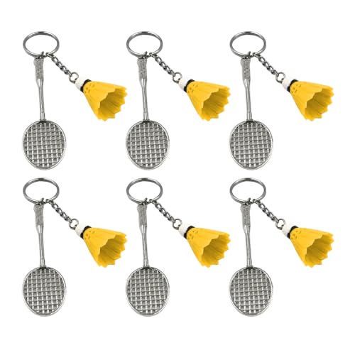 TENYELE Badminton-Schlüsselanhänger, Badminton-Schlüsselanhänger, Rucksack, Geldbörse, Charm-Anhänger, Schlüsselanhänger, Zubehör, Kindergeburtstag, Partyzubehör, 6 Stück TENYELE Badminton-Schlüsselanhänger, Badminton-Schlüsselanhänger, Rucksack, Geldbörse, Charm-Anhänger, Schlüsselanhänger, Zubehör, Kindergeburtstag, Partyzubehör, 6 Stück von TENYELE