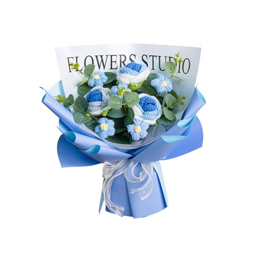TENYELE Häkelrosen, Blumensträuße für Weihnachten, Muttertag, künstliche Blumen, Häkelblumen mit Lichterkette und Geschenkbeutel, einzigartiges Geschenk TENYELE Häkelrosen, Blumensträuße für Weihnachten, Muttertag, künstliche Blumen, Häkelblumen mit Lichterkette und Geschenkbeutel, einzigartiges Geschenk von TENYELE