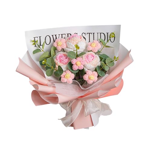 TENYELE Häkelrosen, Blumensträuße für Weihnachten, Muttertag, künstliche Blumen, Häkelblumen mit Lichterkette und Geschenkbeutel, einzigartiges Geschenk TENYELE Häkelrosen, Blumensträuße für Weihnachten, Muttertag, künstliche Blumen, Häkelblumen mit Lichterkette und Geschenkbeutel, einzigartiges Geschenk von TENYELE