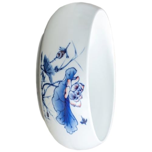 TENYELE Kreative elegante Keramik-Blumenschale für Innengärten, Seerosen und kleine Fische, kein Drainage, Auslaufschutz, Pflanzschale für den Innenbereich von TENYELE