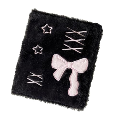 TENYELE Plüsch-Fotoalbum-Einband, 6 Ringe, 6 Löcher, vorgelocht, Fotokarten-Ordnerhülle, 4 Taschen für Fotokarten-Organisation von TENYELE