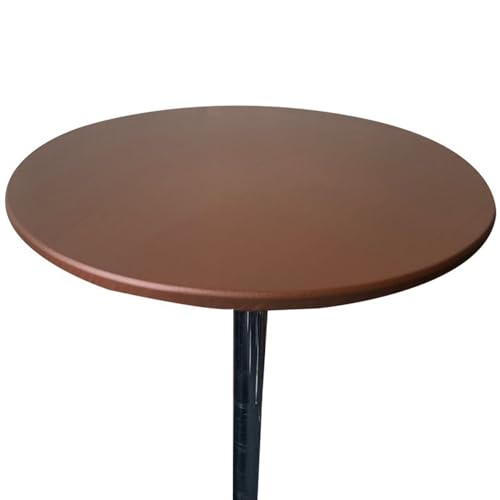 Spann Tischdecke rutschfeste runde Tischdecke Gartentischdecke Outdoor Tischdecke abwischbare schmutzabweisende Tischdecke, hitzebeständig, für Haus Partys Restaurant (Coffee,80cm) von TEPPOIC