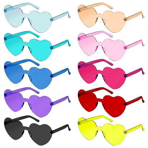 10 Stück Herz Brille Party Brille, Magische Farben Party Brille, Hippie Brille, Herz Sonnenbrille Lustige Partybrillen für Geburtstagsfeier, Fasching, Karneval, Malle, für Kinder und Erwachsene 10 Stück Herz Brille Party Brille, Magische Farben Party Brille, Hippie Brille, Herz Sonnenbrille Lustige Partybrillen für Geburtstagsfeier, Fasching, Karneval, Malle, für Kinder und Erwachsene von TERJBG