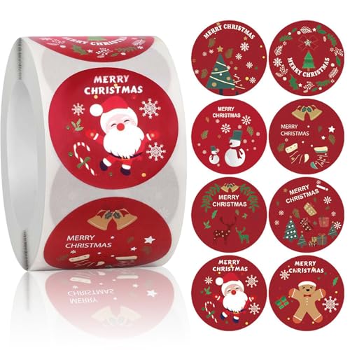 500 Stück Weihnachtssticker, Weihnachtsaufkleber Selbstklebend Geschenketiketten Weihnachten Sticker Rolle Deko Aufkleber für Weihnachtskarten Geschenktaschen Papiertüten 500 Stück Weihnachtssticker, Weihnachtsaufkleber Selbstklebend Geschenketiketten Weihnachten Sticker Rolle Deko Aufkleber für Weihnachtskarten Geschenktaschen Papiertüten von TERJBG