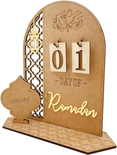 Ramadan Kalender Dekoration, Eid Mubarak Kalender Dekoration, DIY Ramadan Dekoration aus Holz, Eid Mubarak Adventskalender, Ramadan Dekorationen Countdown Kalender für Zuhause(Stil A) von TERJBG